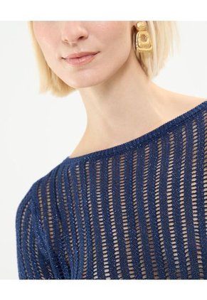 Saco Para Mujer Cuello Redondo Color Azul Oscuro Marca Patprimo #30330589