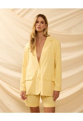 Blazer De Silueta Estructurada   Para Mujer Amarillo Patprimo