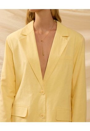 Blazer De Silueta Estructurada   Para Mujer Amarillo Patprimo