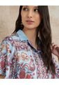 Camisa Resort Estampada Campaña Beatriz Camacho  Para Mujer Azul Patprimo de Patprimo