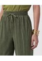 Pantalón Wide Leg Plisado   Para Mujer Verde Patprimo de Patprimo