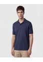 Polo Con Rayas Verticales   Para Hombre Azul Patprimo de Patprimo