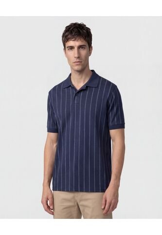 Polo Con Rayas Verticales   Para Hombre Azul Patprimo Patprimo