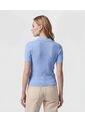 Polo Punto Calado Manga Corta   Para Mujer Azul Patprimo de Patprimo