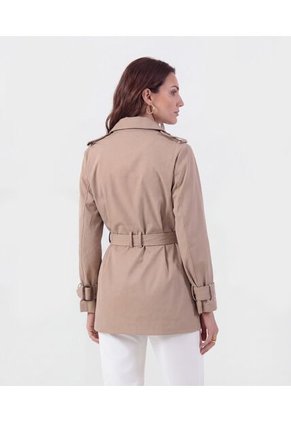 Chaqueta Trench Con Cinturón   Para Mujer Café Patprimo