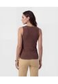 Chaleco De Tejido Con Botones Dorados   Para Mujer Café Patprimo de Patprimo