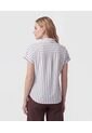 Camisa Manga Corta Con Doblez   Para Mujer Azul Patprimo de Patprimo