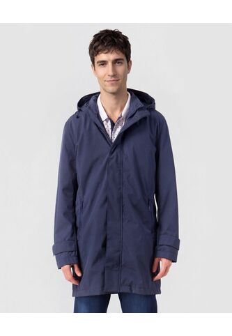 Chaqueta Tipo Parka Con Capucha   Para Hombre Azul Patprimo Patprimo