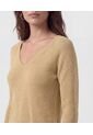 Saco De Punto Cuello En V   Para Mujer Beige Patprimo de Patprimo