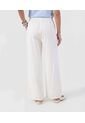 Pantalón Fluido Con Cintura Elástica   Para Mujer Blanco Patprimo de Patprimo