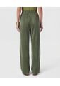 Pantalón Wide Leg Plisado   Para Mujer Verde Patprimo de Patprimo