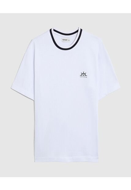 Camiseta  Para Hombre Manga Corta Cuello Redondo Color Blanco Marca Patprimo #44098362