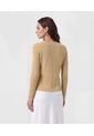 Saco De Punto Cuello En V   Para Mujer Beige Patprimo de Patprimo