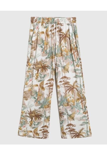 Pantalón Fluido Estampado   Para Mujer Amarillo Patprimo