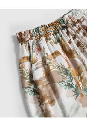 Pantalón Fluido Estampado   Para Mujer Amarillo Patprimo