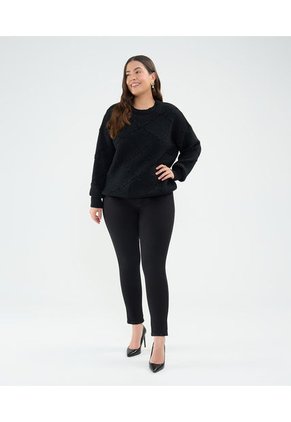 Saco Tejido Con Brillos  Para Mujer Negro Patprimo