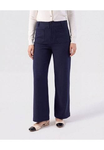 Pantalón Recto Con Bolsillos Parche Mujer  Para Mujer Azul Patprimo Patprimo