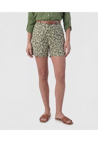 Bermuda De Corte Estructurado   Para Mujer Verde Patprimo Patprimo