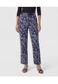 Pantalón Recto Con Cinturón   Para Mujer Azul Patprimo de Patprimo
