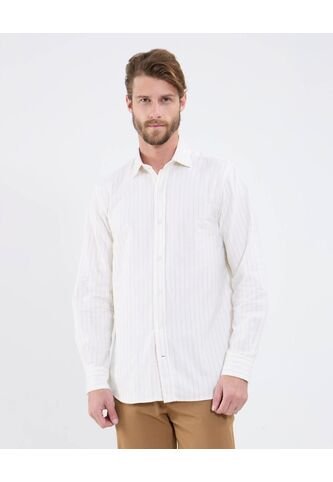 Camisa Para Hombre Manga Larga Sin Bolsillo Cuello Casual M Color Crema Marca Patprimo #44013156 Patprimo