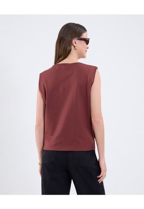 Camiseta Para Mujer Manga Sisa Cuello V Color Vino Marca Patprimo #30093792