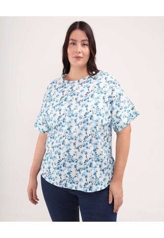 Blusa Para Mujer Manga Corta Color Azul  Marca Patprimo #14121335 Patprimo