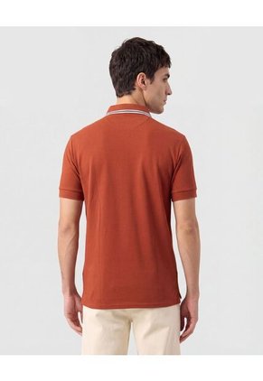 Polo Con Pechera En Contraste Para Hombre Naranja Patprimo