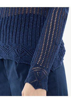 Saco Para Mujer Cuello Redondo Color Azul Oscuro Marca Patprimo #30330589