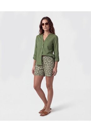 Bermuda De Corte Estructurado   Para Mujer Verde Patprimo