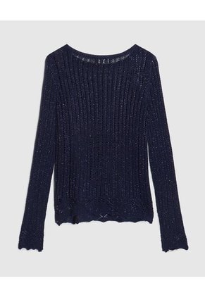 Saco Para Mujer Cuello Redondo Color Azul Oscuro Marca Patprimo #30330589