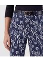Pantalón Recto Con Cinturón   Para Mujer Azul Patprimo de Patprimo