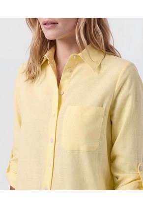 Camisa Unicolor Con Charretera   Para Mujer Amarillo Patprimo