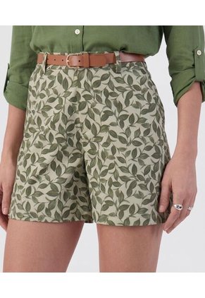 Bermuda De Corte Estructurado   Para Mujer Verde Patprimo