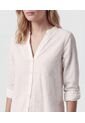 Blusa De Cuello Neru Y Manga Ajustable   Para Mujer Blanco Patprimo de Patprimo