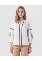 Blusa Unicolor Con Mangas De Volumen   Para Mujer Blanco Patprimo de Patprimo