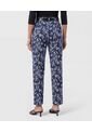 Pantalón Recto Con Cinturón   Para Mujer Azul Patprimo de Patprimo