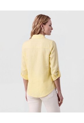 Camisa Unicolor Con Charretera   Para Mujer Amarillo Patprimo