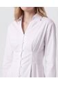 Camisa Ajustada Con Pinzas   Para Mujer Blanco Patprimo de Patprimo