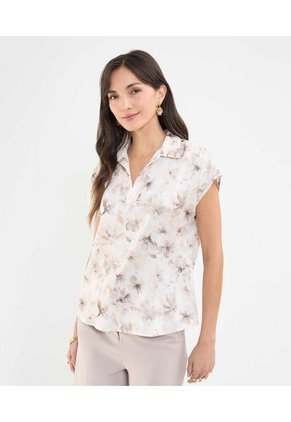 Blusa Para Mujer Manga Corta Color Crudo Marca Patprimo #30123448