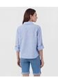 Camisa En Broderie Con Charretera   Para Mujer Azul Patprimo de Patprimo