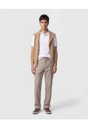 Polo Unicolor Texturizada   Para Hombre Blanco Patprimo