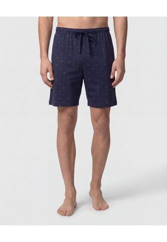 Pijama Corta Abotonada Estampada   Para Hombre Azul Patprimo Patprimo