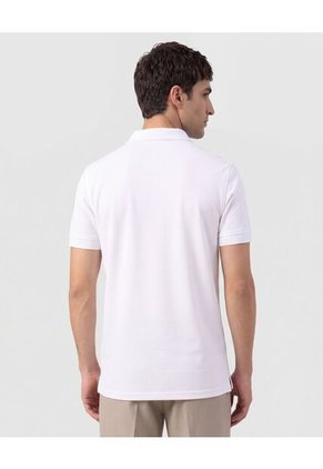 Polo Unicolor Texturizada   Para Hombre Blanco Patprimo