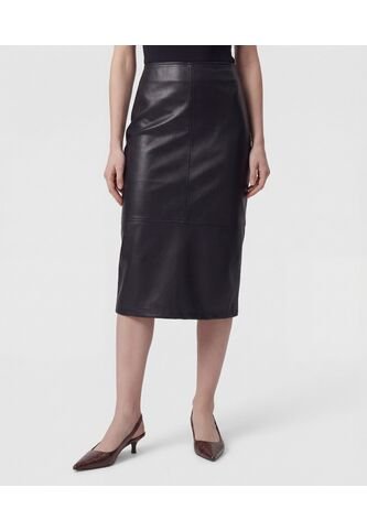 Falda Midi En Efecto Cuero  Para Mujer Negro Patprimo Patprimo
