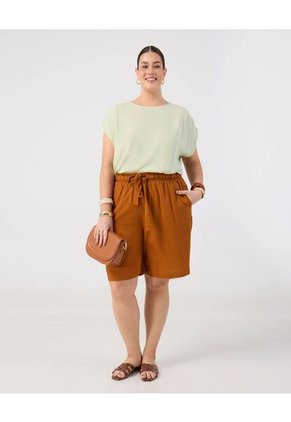 Blusa De Cuello Bote Y Manga Corta   Para Mujer Verde Patprimo