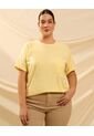 Camiseta Con Bolsillo Y Manga Raglán  Curvy  Para Mujer Amarillo Patprimo de Patprimo