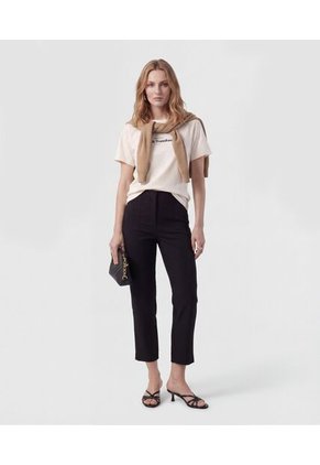 Camiseta Básica Con Estampado   Para Mujer Crema Patprimo
