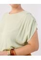 Blusa De Cuello Bote Y Manga Corta   Para Mujer Verde Patprimo de Patprimo