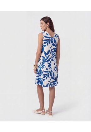Vestido Corto Manga Sisa Cuello En V   Para Mujer Blanco Patprimo