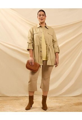 Camiseta Con Bolsillo Y Manga Raglán Curvy Para Mujer Amarillo Patprimo